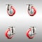 Service Caster 4 Inch 316SS Red Polyurethane Wheel Swivel Top Plate Caster Brakes SCC, 2PK SCC-SS31620S414-PPUB-RED-2-TLB-2 - alternate 1